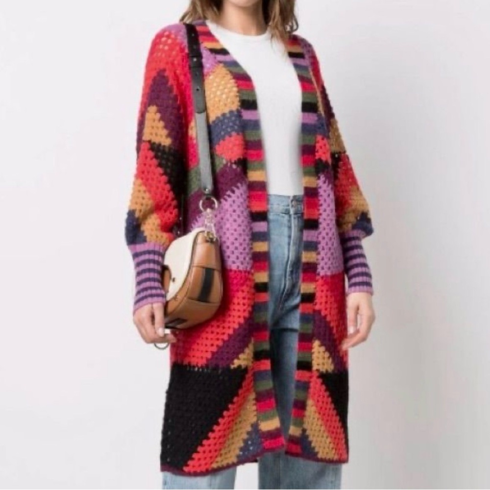 FARM Rio Colorful Patchwork Cardigan